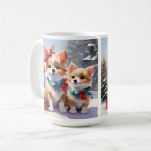 Schattige Kerstmis Corgis Vakantie Genot Koffiemok (Voorkant links)
