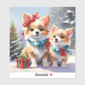 Schattige Kerstmis Corgis Vakantie Vreugde Sticker (Vel)