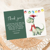 Schattige Kerstmis Dinosaurus Bedankkaart
