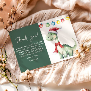 Schattige Kerstmis Dinosaurus Bedankkaart