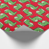 Schattige kerstmis dinosaurus inpakpapier (Hoek)