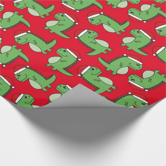 Schattige kerstmis dinosaurus inpakpapier (Hoek)