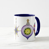 Schattige Kerstmis, Elegante en Fantasievolle Glas Mok (Voorkant rechts)