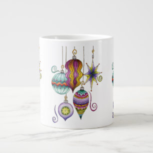 Schattige Kerstmis, Elegante en Prachtige Glas Orn Grote Koffiekop
