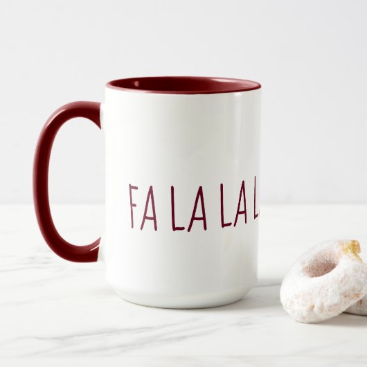 Schattige Kerstmis FA LA LA LA Mok (Met donut)