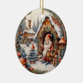 Schattige Kerstmis Gnome Gepersonaliseerd Keramisch Ornament (Rechts)