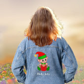 Schattige Kerstmis Groen Rode Elf Denim Jacket