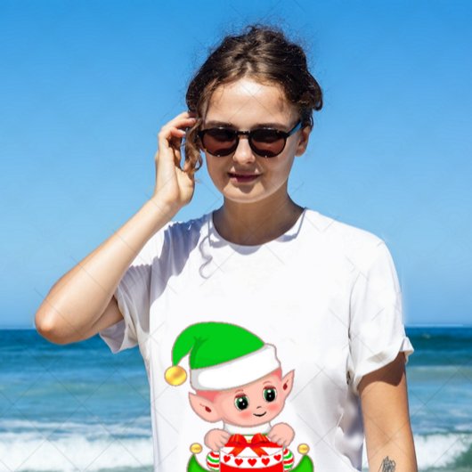 Schattige Kerstmis Groene Elf  T-shirt