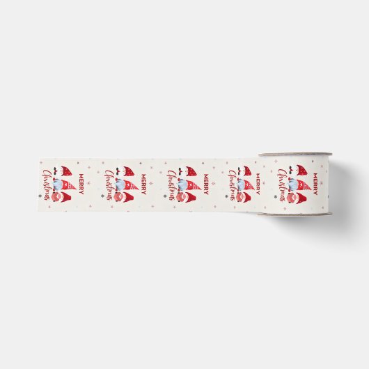 Schattige Kerstmis Grosgrain Lint (Voorkant)