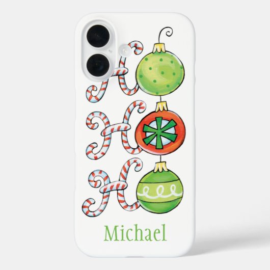 Schattige Kerstmis Ho Ho Ho, Candy Cane-ornamenten Case-Mate iPhone Case (Achterkant)