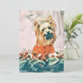  Schattige Kerstmis Hond Waterverf Feestdagenkaart (Staand voorkant)