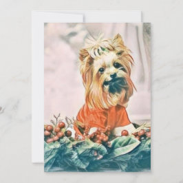  Schattige Kerstmis Hond Waterverf Feestdagenkaart