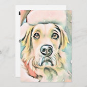 Schattige Kerstmis Hond Waterverf Feestdagenkaart (Voorkant / Achterkant)