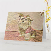 Schattige Kerstmis Hond Waterverf Kaart (Gele Bloem)