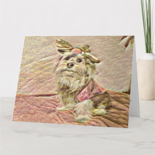  Schattige Kerstmis Hond Waterverf Kaart