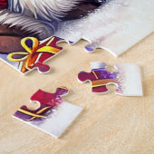 Schattige Kerstmis Hoogland Koeien Legpuzzel (Zijkant)
