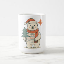 Schattige Kerstmis Ijsbeer Scandinavische Winter