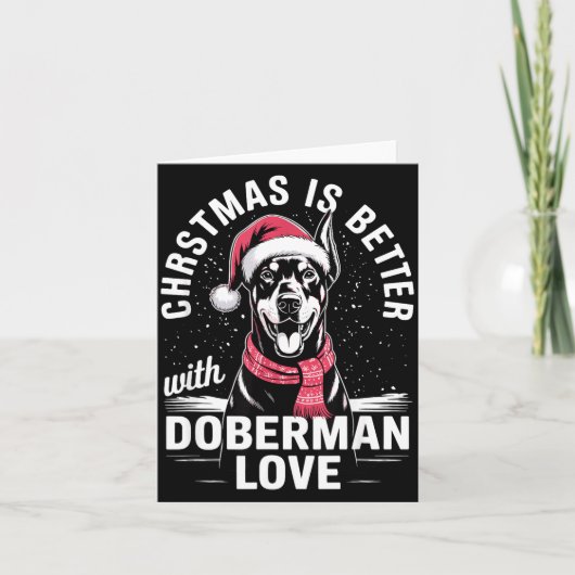 Schattige Kerstmis is beter met Doberman Nscher Kaart (Voorkant)