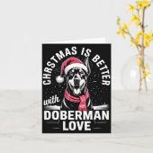 Schattige Kerstmis is beter met Doberman Nscher Kaart (Gele Bloem)