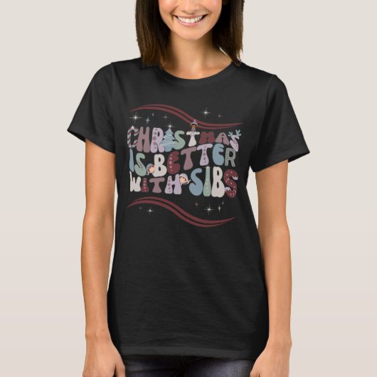 Schattige Kerstmis is Beter met Sibs T-shirt (Voorkant)