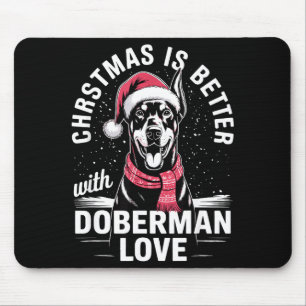 Schattige Kerstmis Is Leuker Met Doberman Nscher Muismat