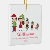 Schattige Kerstmis Karakter Familie met Huisdier Keramisch Ornament (Rechts)