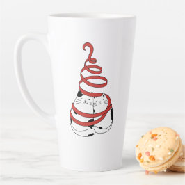 Schattige Kerstmis kat koppels in liefde minimalis Latte Mok
