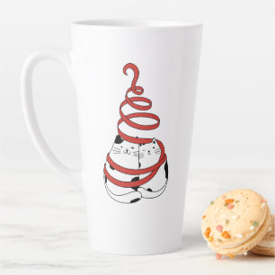 Schattige Kerstmis kat koppels in liefde minimalis Latte Mok