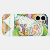 Schattige Kerstmis, Kerstman in Schoorsteen met Sp Case-Mate iPhone Case (Achterkant (horizontaal))