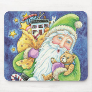 Schattige Kerstmis, Kerstman in Schoorsteen met Sp Muismat