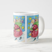 Schattige Kerstmis, Kerstman met Kittens en Katten Grote Koffiekop (Voorkant rechts)