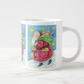 Schattige Kerstmis, Kerstman met Kittens en Katten Grote Koffiekop (Rechts)