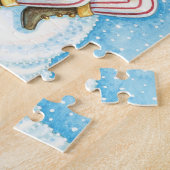 Schattige Kerstmis, Kerstman op Sneeuwbal met Spee Legpuzzel (Zijkant)