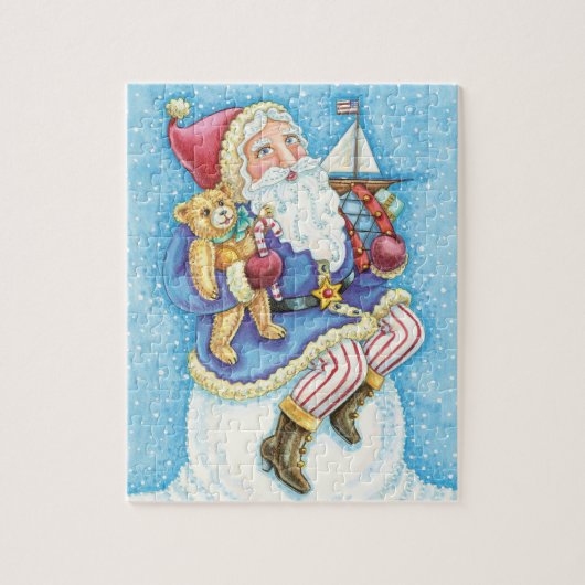 Schattige Kerstmis, Kerstman op Sneeuwbal met Spee Legpuzzel (Verticaal)