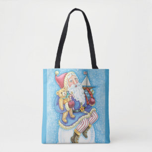 Schattige Kerstmis, Kerstman op Sneeuwbal met Spee Tote Bag