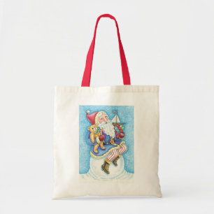 Schattige Kerstmis, Kerstman op Sneeuwbal met Spee Tote Bag