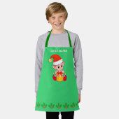 Schattige Kerstmis kleine helper elf op groen Schort (Gedragen)