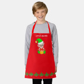 Schattige Kerstmis kleine helper elf op rood Schort (Gedragen)