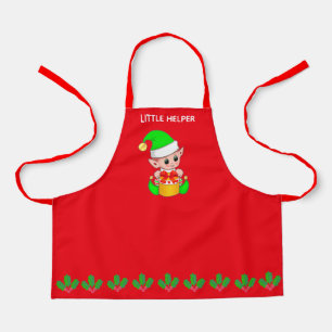 Schattige Kerstmis kleine helper elf op rood Schort