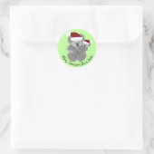 Schattige Kerstmis Koala en Joey Ronde Sticker (Tas)
