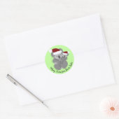 Schattige Kerstmis Koala en Joey Ronde Sticker (Envelop)