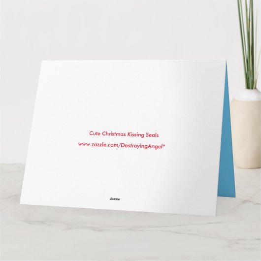 Schattige Kerstmis Kusrobben Op Maat Echtgenoot Kaart (Achterkant)