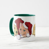 Schattige Kerstmis Labrador Puppy en Oranje Tabby Mok (Voorkant links)
