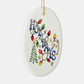 Schattige Kerstmis, Lichtjes en Sterren met Vakant Keramisch Ornament (Rechts)