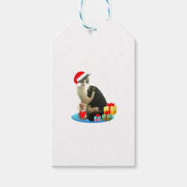 Schattige Kerstmis Merlin Kat Cadeaulabel