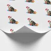 Schattige Kerstmis Merlin Kat Cadeaupapier (Hoek)
