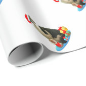 Schattige Kerstmis Merlin Kat Cadeaupapier (Rol Hoek)