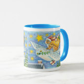 Schattige Kerstmis met Konijn als Kerstman op Uil Mok (Voorkant rechts)