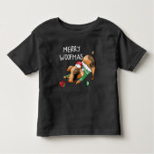 Schattige Kerstmis met Merry Woofmas Kersthond Kinder Shirts (Voorkant)