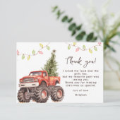 Schattige Kerstmis Monstertrucks Bedankkaart (Staand voorkant)